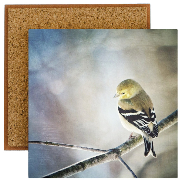 Goldfinch Photo Tile with Cork Back