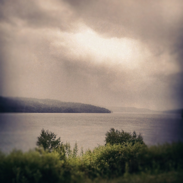 Rain on Rondout Photo Tile