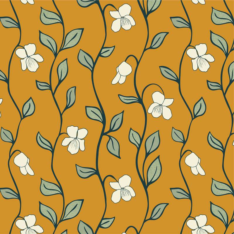 white violets tile